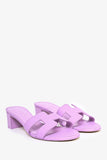 Hermes Lilac Leather Oasis Sandals Size 37
