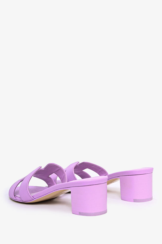 Hermes Lilac Leather Oasis Sandals Size 37