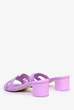 Hermes Lilac Leather Oasis Sandals Size 37