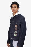 Hermes Navy Horse Stitch Patch Denim Jacket Size 50 Mens