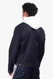 Hermes Navy Horse Stitch Patch Denim Jacket Size 50 Mens