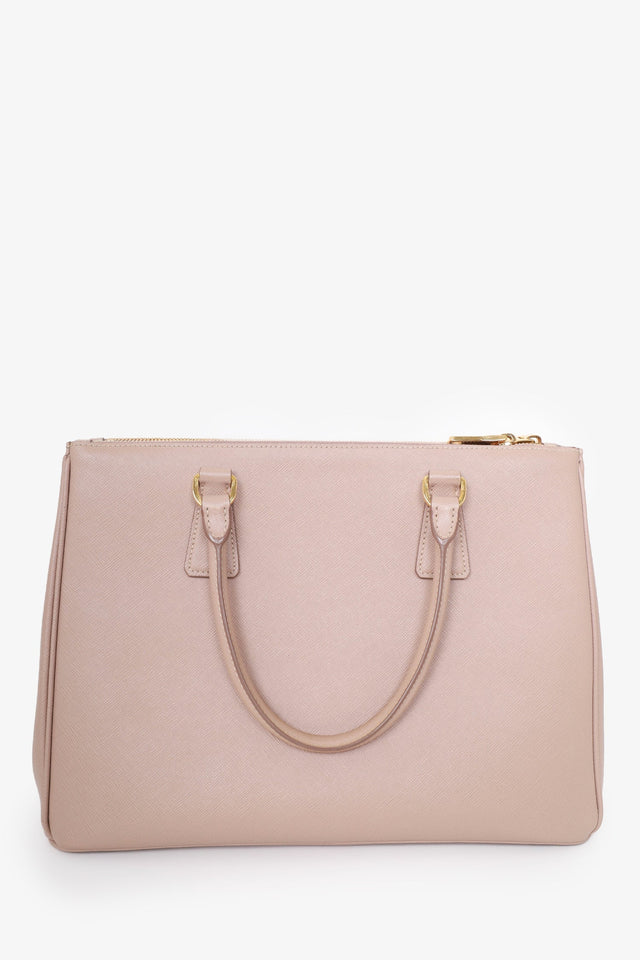 Prada Beige Saffiano Leather Large 'Galleria' Tote with Strap