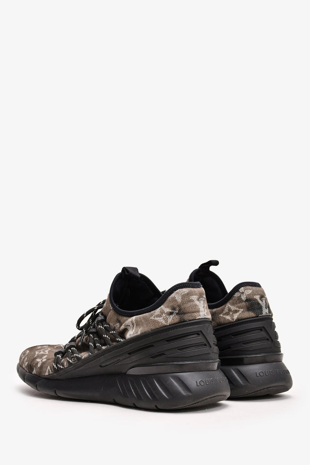 Louis Vuitton Black Tie Dye Denim Fastlane Sneakers Size 8 Men