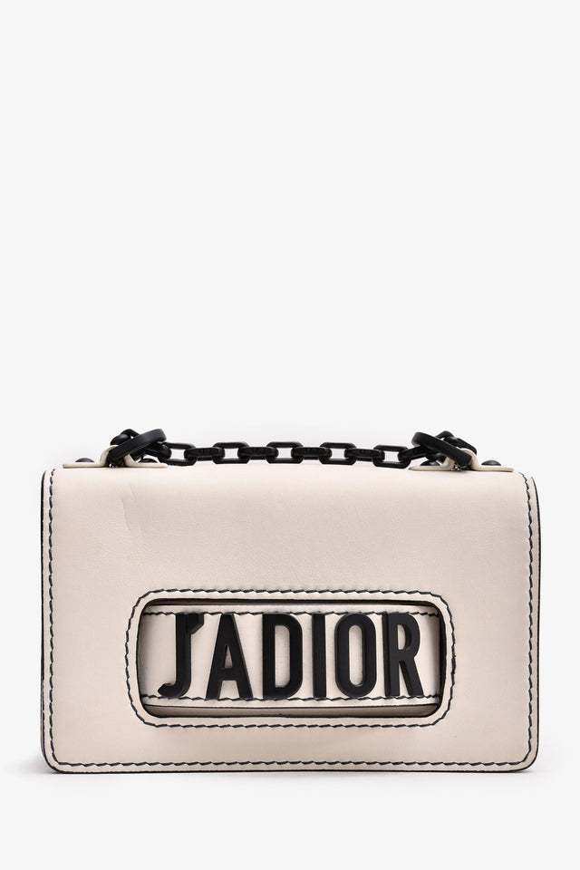 Christian Dior White Leather J'ADior Small Crossbody Bag (As Is)