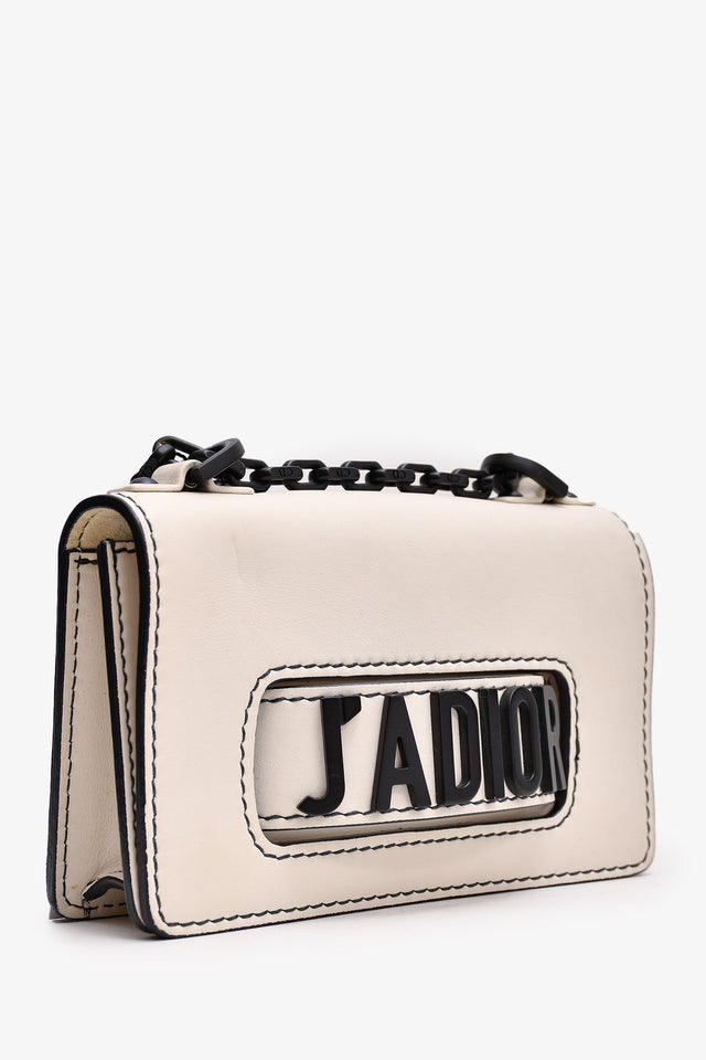 Christian Dior White Leather J'ADior Small Crossbody Bag (As Is)