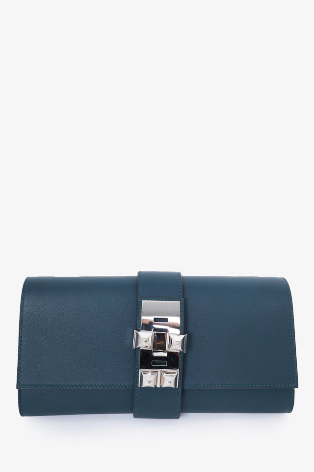 Hermes 2018 Navy Tadelakt Medor 23 Clutch