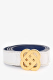 Hermes White/Navy Reversible Leather 24 mm Iris Belt Kit