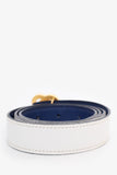 Hermes White/Navy Reversible Leather 24 mm Iris Belt Kit