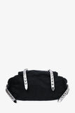 Prada Black/Silver Nylon/Leather Studded Messenger Bag