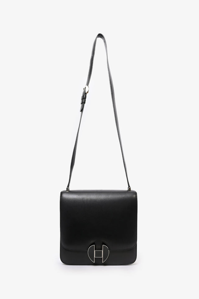 Hermes 2018 Black Evercolor Leather 2002 20 Crossbody Bag