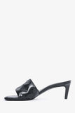 Louis Vuitton Black Leather Monogram Padded Kitten Heel Size 6