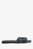 Hermes Green Mink Fur Oran Sandals Size 37 (As Is)