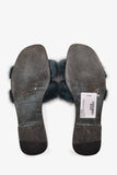 Hermes Green Mink Fur Oran Sandals Size 37 (As Is)