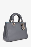 Christian Dior Grey Grained Leather 'Diorissimo' Tote with Strap