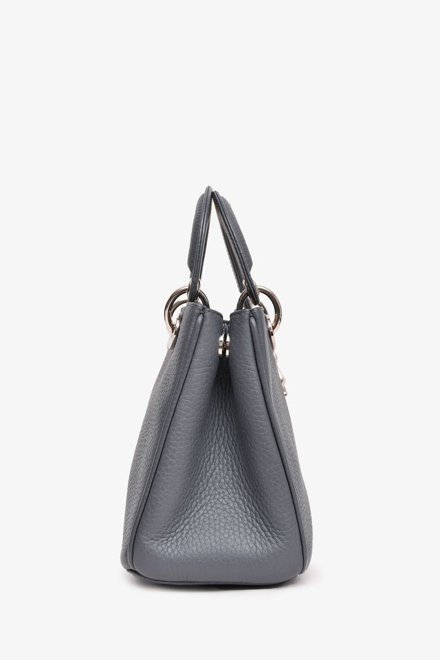 Christian Dior Grey Grained Leather 'Diorissimo' Tote with Strap