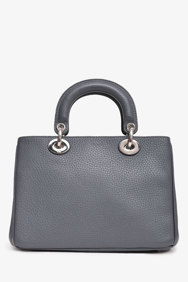 Christian Dior Grey Grained Leather 'Diorissimo' Tote with Strap
