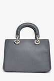 Christian Dior Grey Grained Leather 'Diorissimo' Tote with Strap