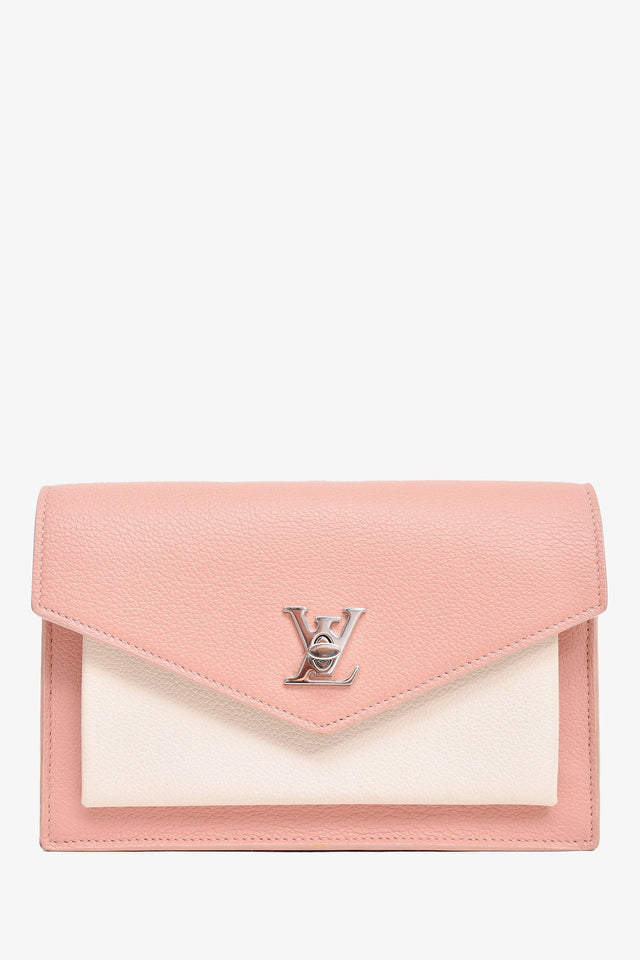 Louis Vuitton Pink/White Leather 'Lock Me' Chain Bag