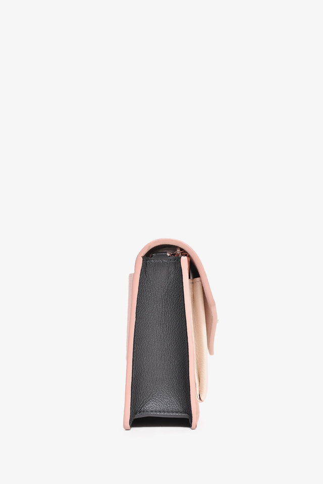 Louis Vuitton Pink/White Leather 'Lock Me' Chain Bag