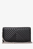 Prada Black Chevron Leather Wallet on Chain