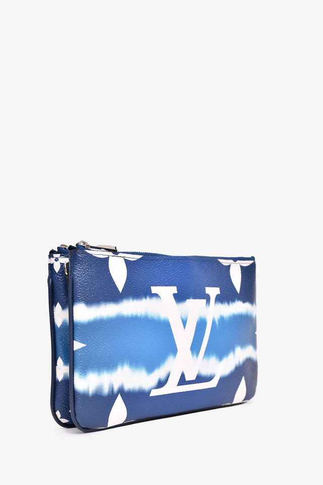 Louis Vuitton Limited Edition Blue Monogram 'Escale' Double Zip Pochette