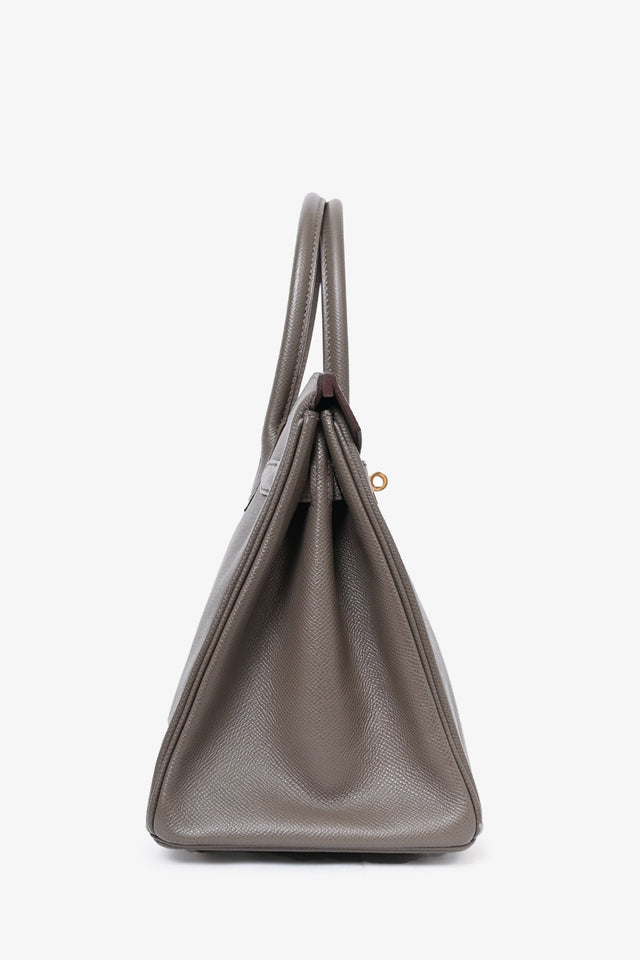 Hermes 2020 Birkin 30 Gris Etain Epson Leather Top Handle Bag
