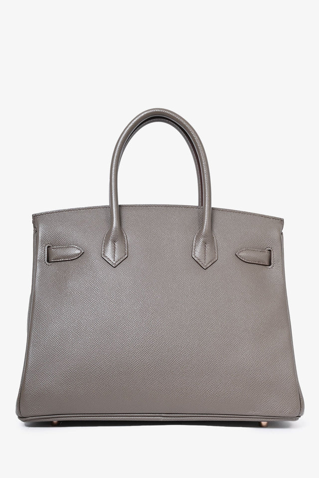 Hermes 2020 Birkin 30 Gris Etain Epson Leather Top Handle Bag