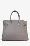 Hermes 2020 Birkin 30 Gris Etain Epson Leather Top Handle Bag