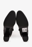 Hermes Black Leather Saint Germain Heeled Ankle Boots with Kelly Lock Size 37