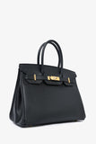 Hermes 2020 Black Epsom Leather Retourne Birkin 30 GHW
