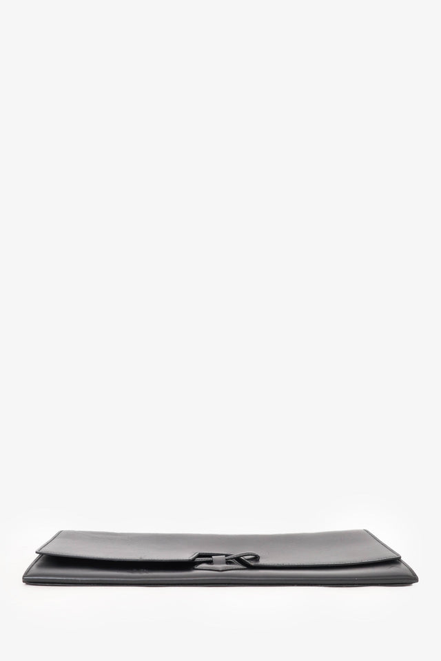 Hermes 2006 Black Chamonix Leather Maharani Clutch