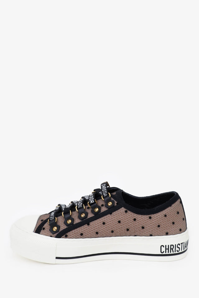 Christian Dior Beige/Black Mesh Walk'N'Dior Sneakers Size 35.5