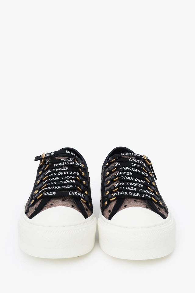Christian Dior Beige/Black Mesh Walk'N'Dior Sneakers Size 35.5