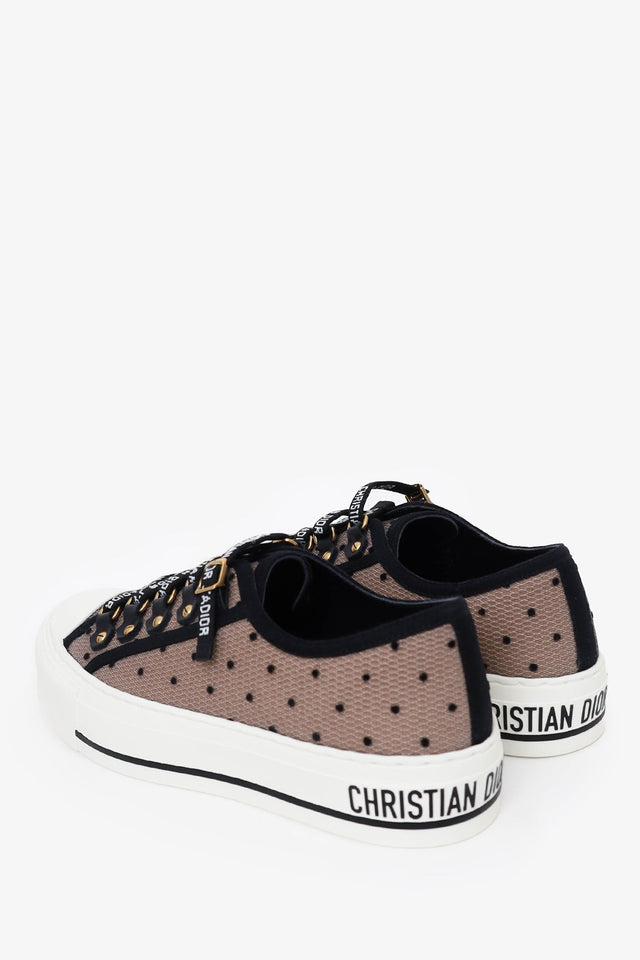 Christian Dior Beige/Black Mesh Walk'N'Dior Sneakers Size 35.5