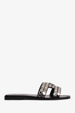 Hermes Black/Silver Clou de Selle Oran Sandals Size 36