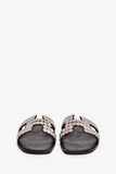 Hermes Black/Silver Clou de Selle Oran Sandals Size 36