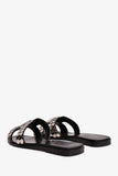 Hermes Black/Silver Clou de Selle Oran Sandals Size 36