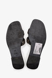 Hermes Black/Silver Clou de Selle Oran Sandals Size 36
