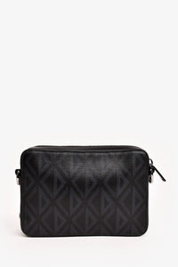 Dior Homme Black Coated Canvas CD Print Zipped Pouch