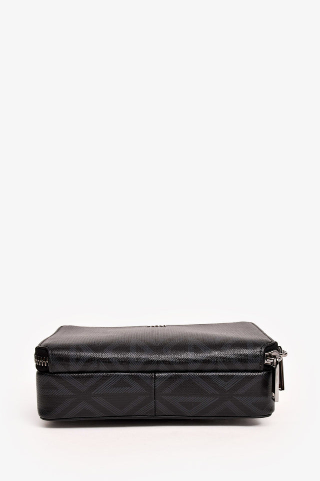 Dior Homme Black Coated Canvas CD Print Zipped Pouch