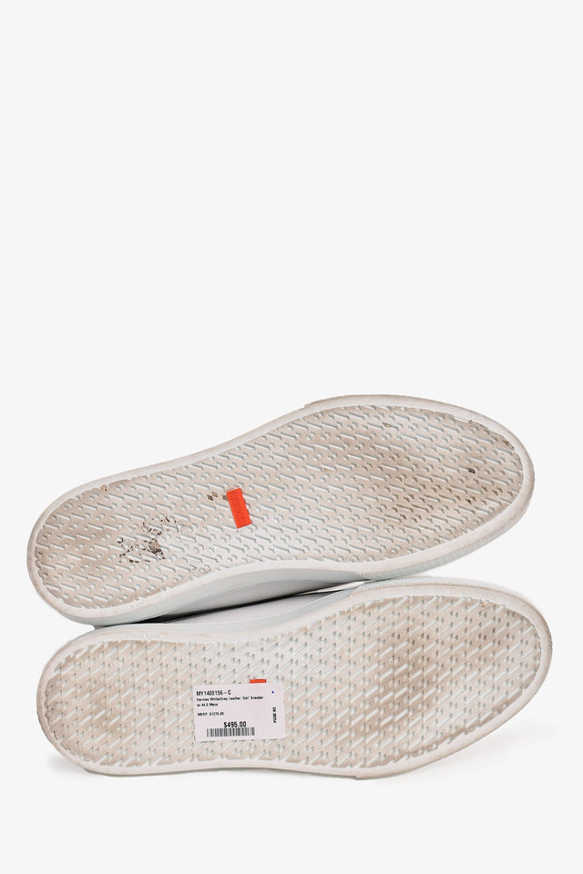 Hermes White/Grey Leather 'Get' Sneakers Size 44.5 Mens
