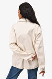 Prada Cream Triangle Logo Denim Jacket Size L Mens