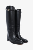 Hermes Black Smooth Leather 'Jumping' Riding Boots Size 38.5
