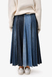 Christian Dior 2021 Two Toned Pleated Denim Midi Skirt Size 40