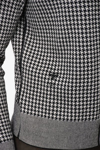 Christian Dior Black/White Houndstooth Pattern Cashmere/Silk igan and Twin Set Size 8