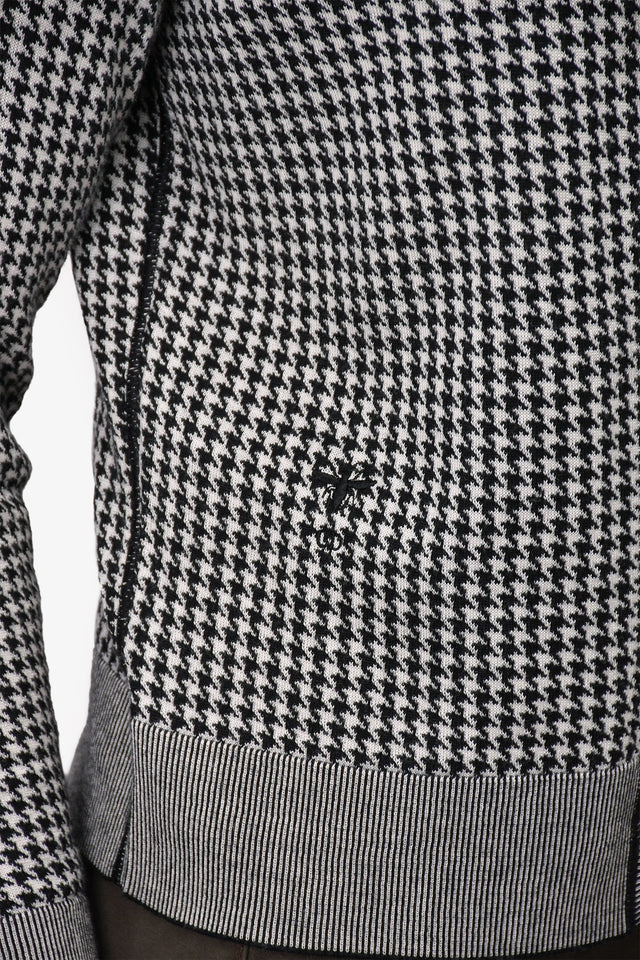 Christian Dior Black/White Houndstooth Pattern Cashmere/Silk igan and Twin Set Size 8