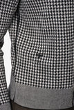 Christian Dior Black/White Houndstooth Pattern Cashmere/Silk igan and Twin Set Size 8