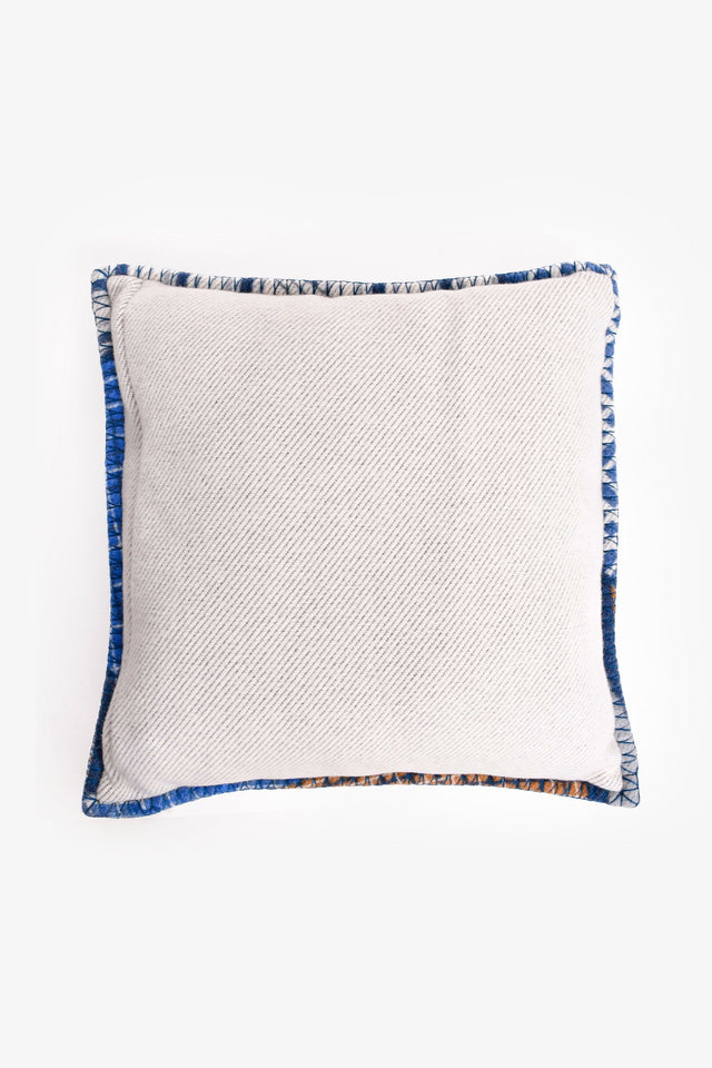 Hermes Navy/Brown Wool/Cashmere Patterned Pillow