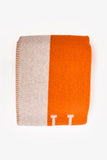 Hermes Écru/Potiron Merinos Avalon Throw Blanket