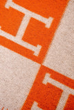 Hermes Écru/Potiron Merinos Avalon Throw Blanket